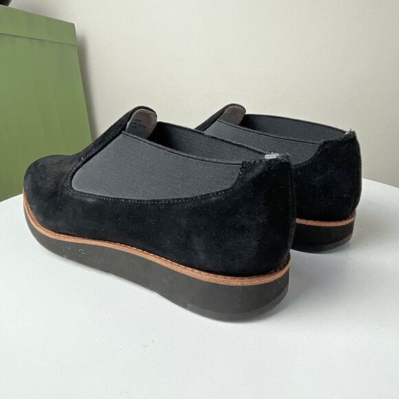 Johnston & Murphy Bree Slip-on Flat Loafer Black Suede Almond Toe Sz 9 - Picture 4 of 10